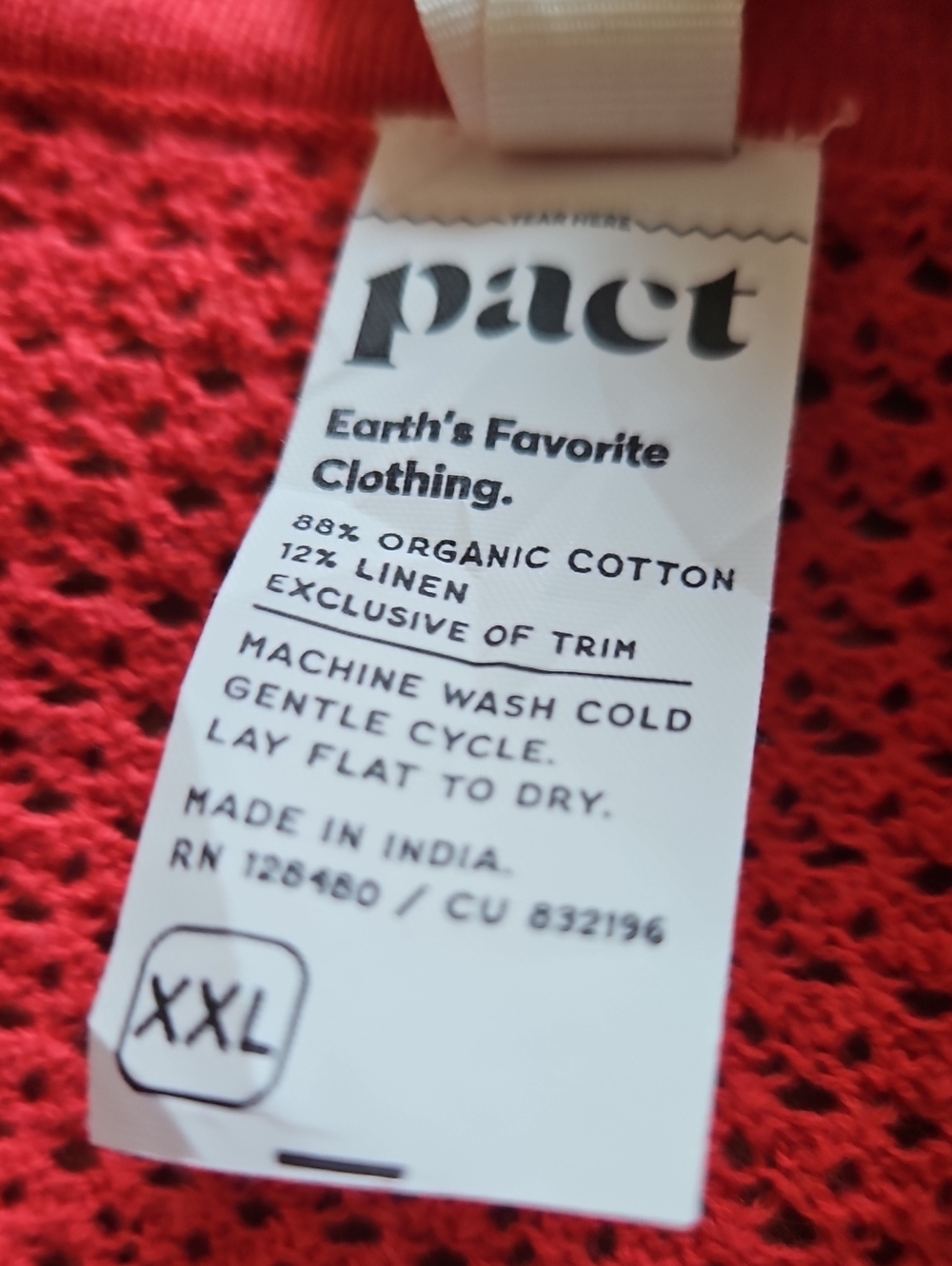 Pact 2 Piece Cover Up Set Cotton Linen Blend Crochet Size XXL - Picture 9 of 13